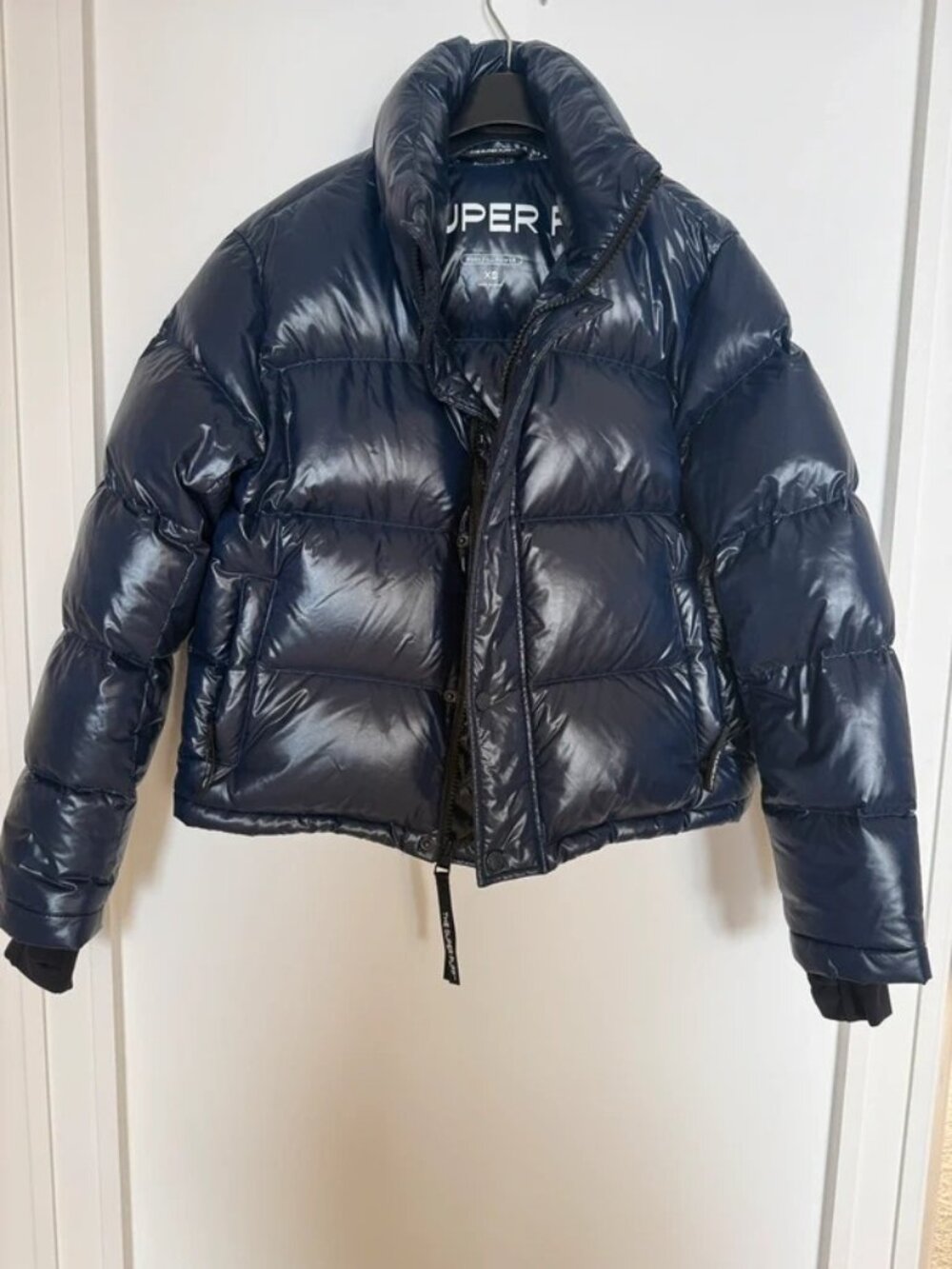 Aritzia The Super Puff Shorty Navy Blue Down Puffer Jacket XS